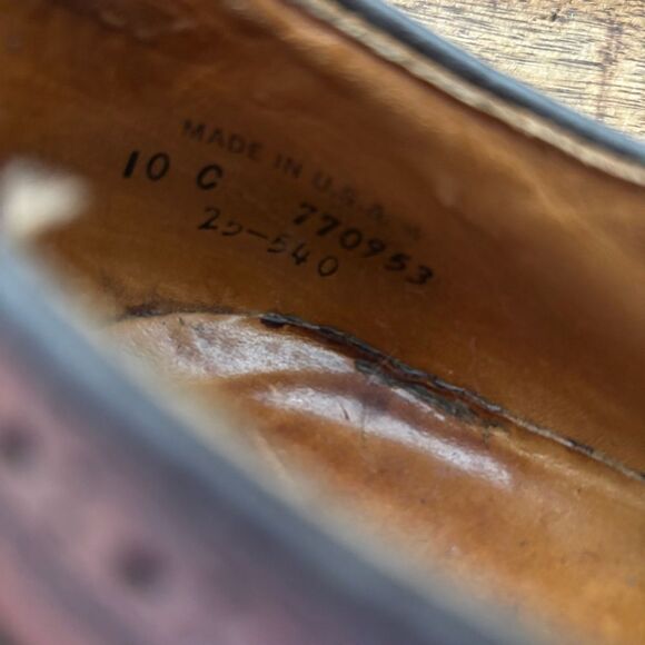 Vintage DEXTER punched heavy wingtip oxfords 10 C